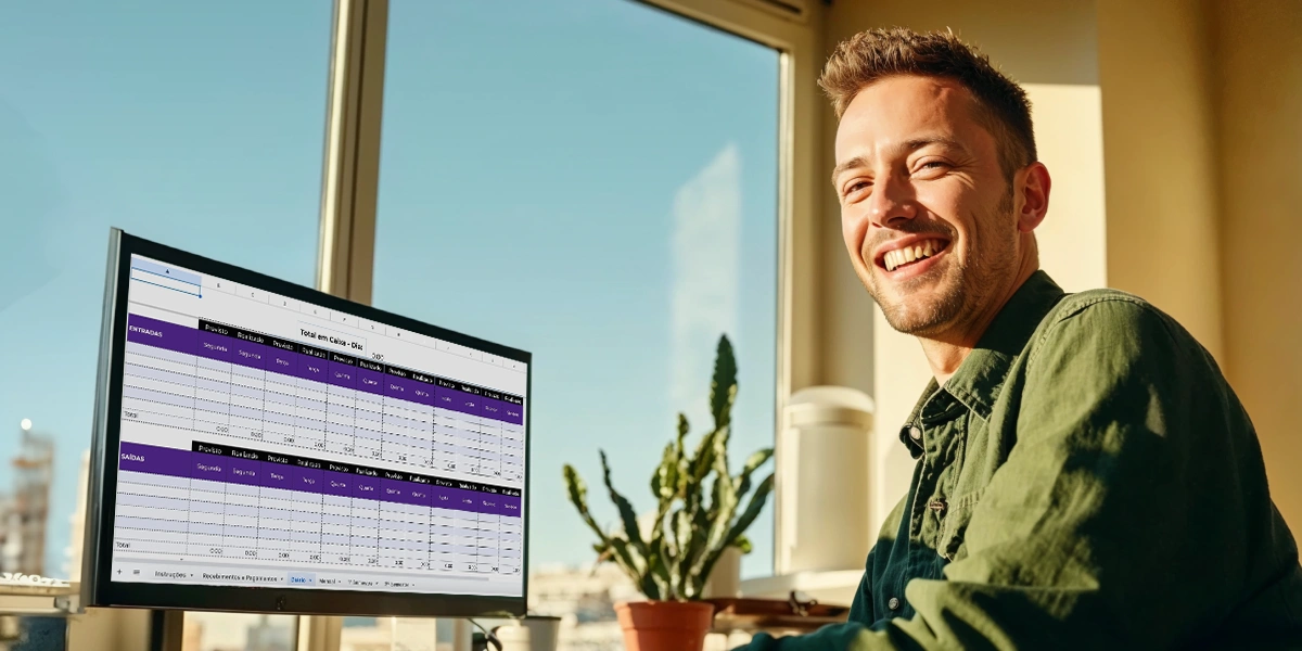 Foto mostra um homem segurando um celular sobre as pernas cruzadas. A tela mostra uma conversa no WhatsApp em que uma pessoa envia um link de pagamento para a outra. A imagem leva o selo da Mastercard de melhor taxa de aprovação
