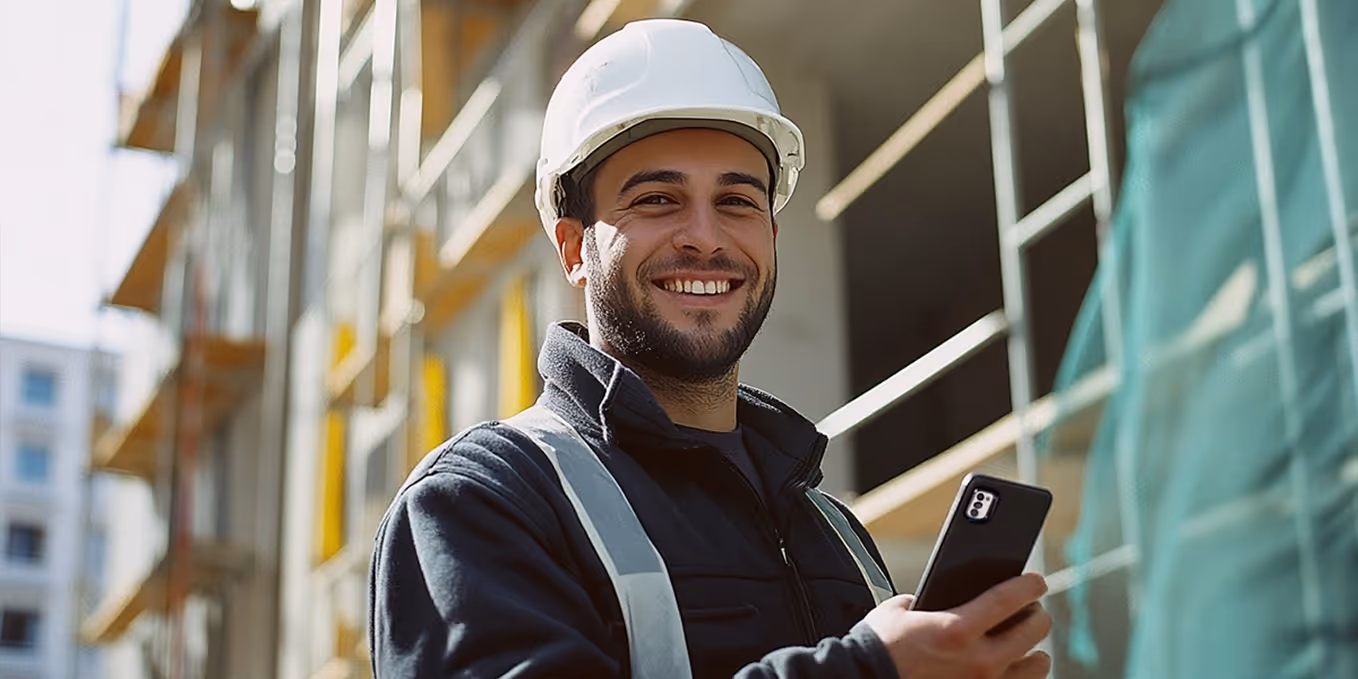 Foto mostra um homem segurando um celular sobre as pernas cruzadas. A tela mostra uma conversa no WhatsApp em que uma pessoa envia um link de pagamento para a outra. A imagem leva o selo da Mastercard de melhor taxa de aprovação