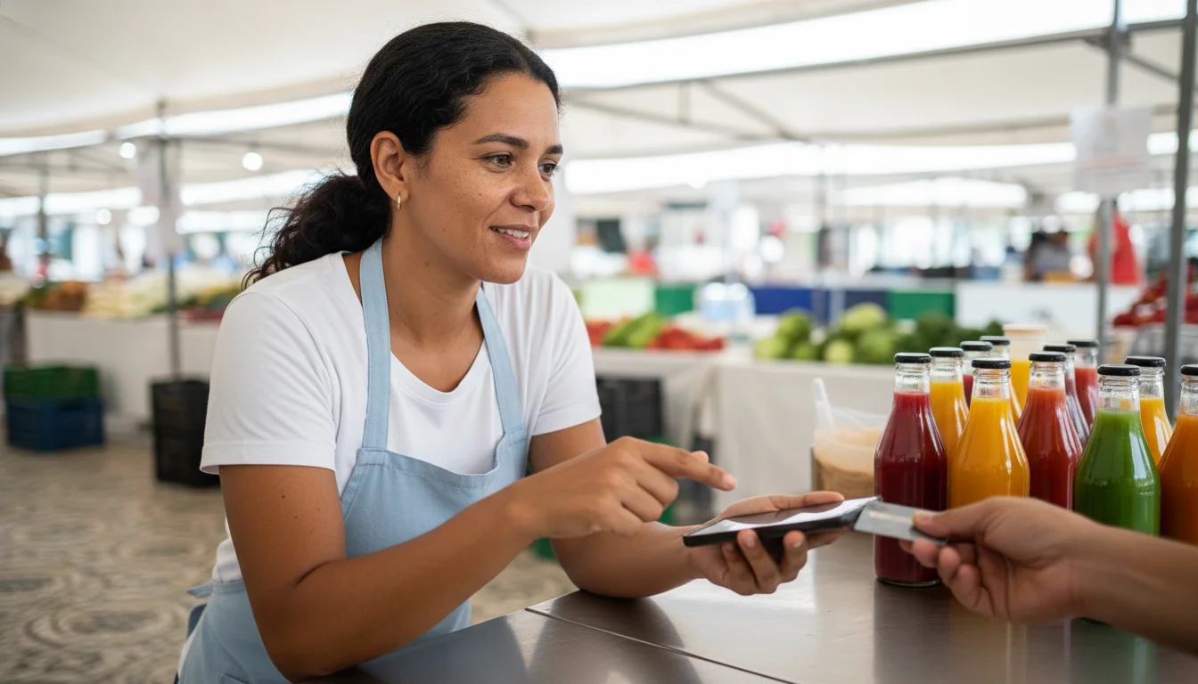 Pessoa aproximando cartão de crédito de um celular Android com app de pagamento tap to pay aberto na tela