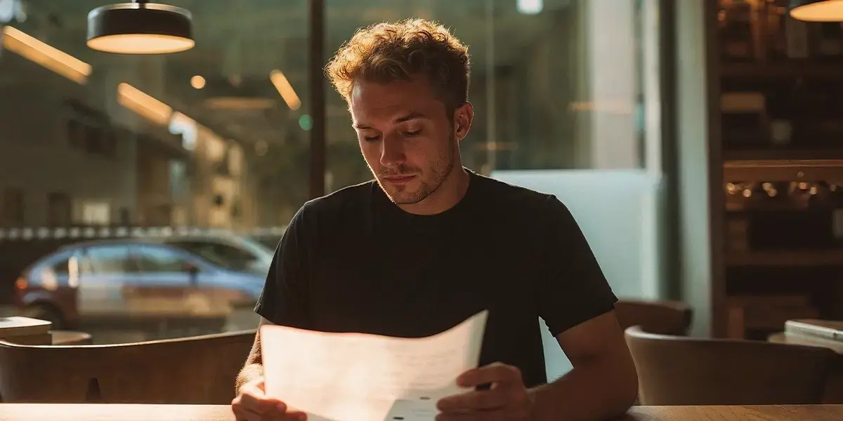 Homem em seu escritório analisando boletos, ilustrando o tema do texto "Como protestar um boleto"