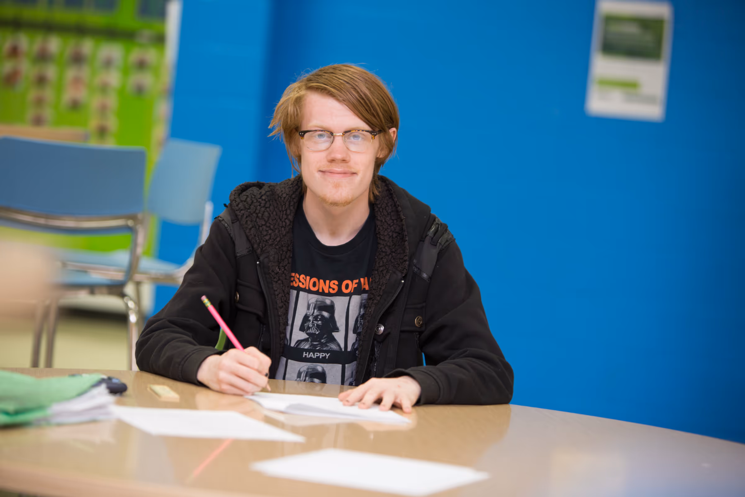 A male Goodwill Excel Center student