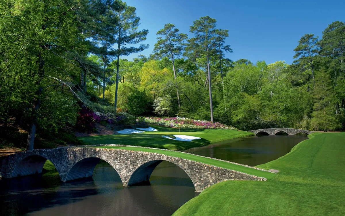 Hogan Bridge crossing Rae's Creek at Augusta National Golf Club