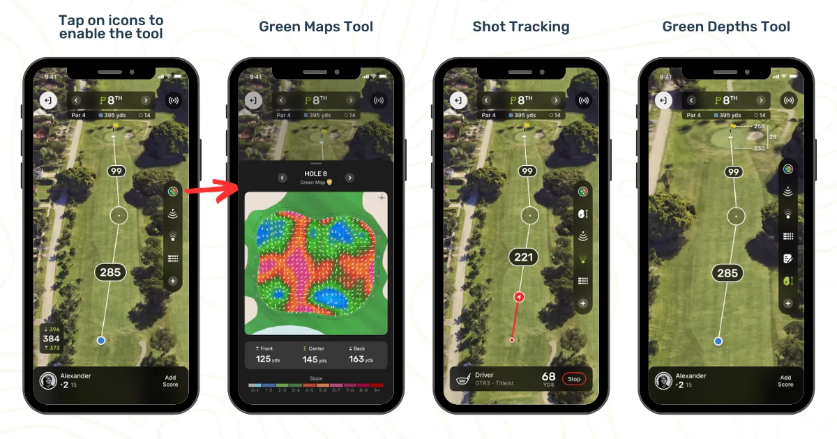 TheGrint GPS tools: Green Maps, shot tracking and green depths
