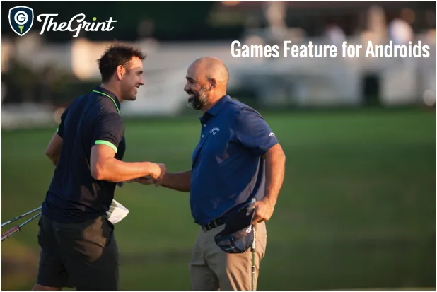 Games Feature for Androids banner with golfers shaking hands