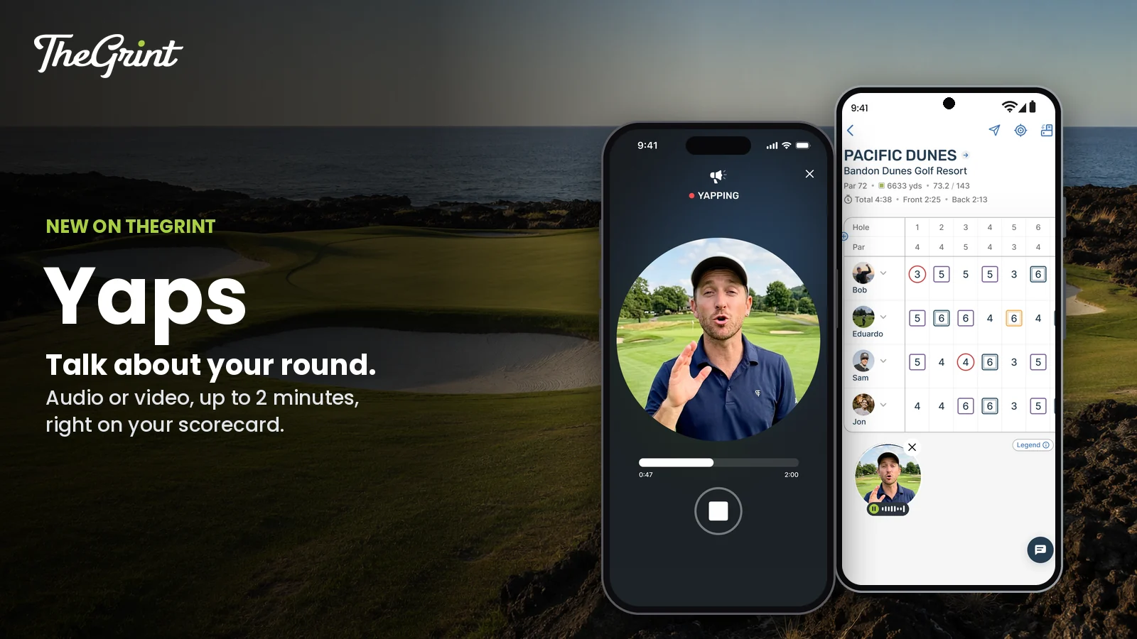 Yaps on TheGrint: Record an Audio or Video Round Recap