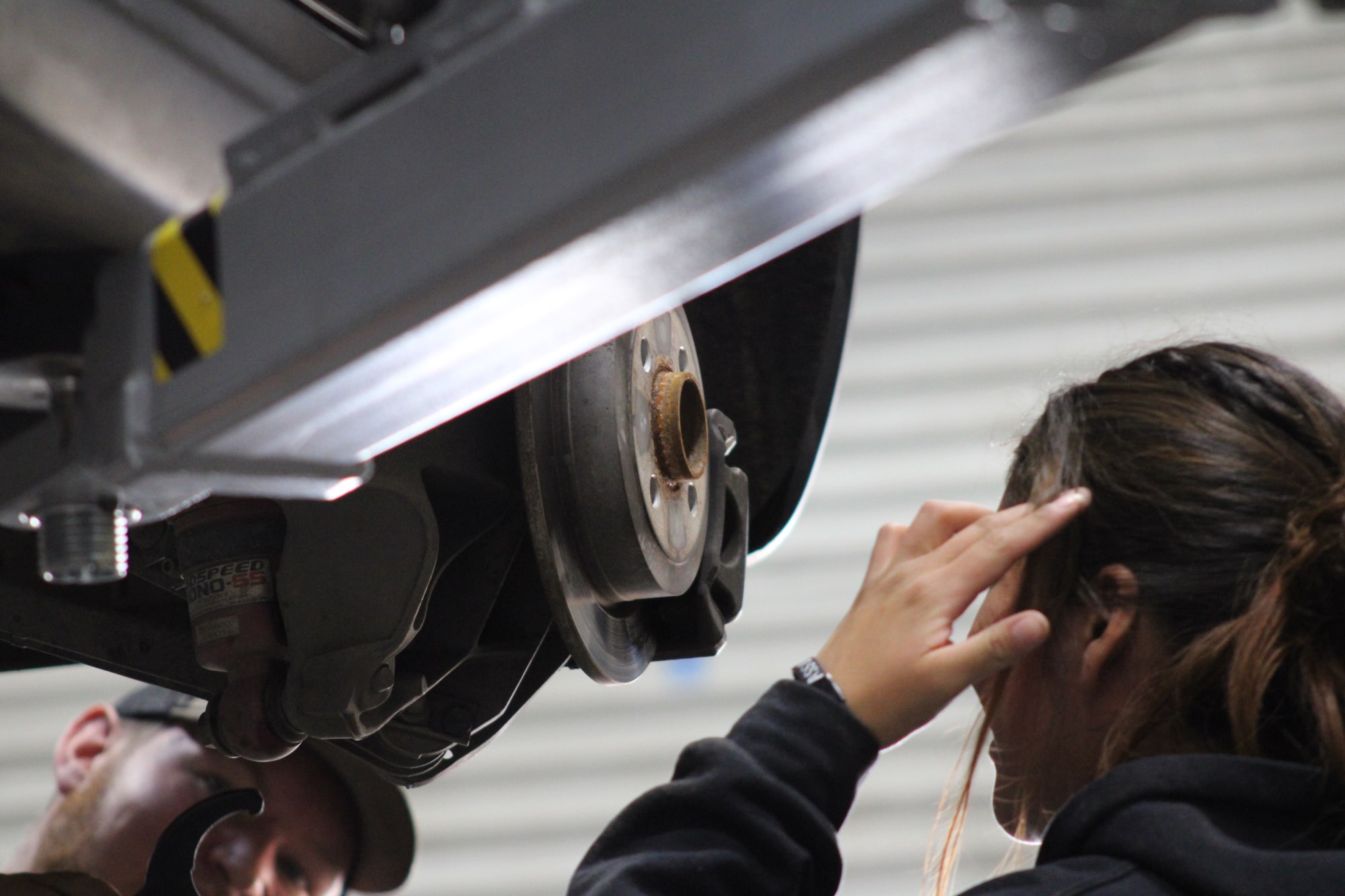 Students working on Mini Cooper