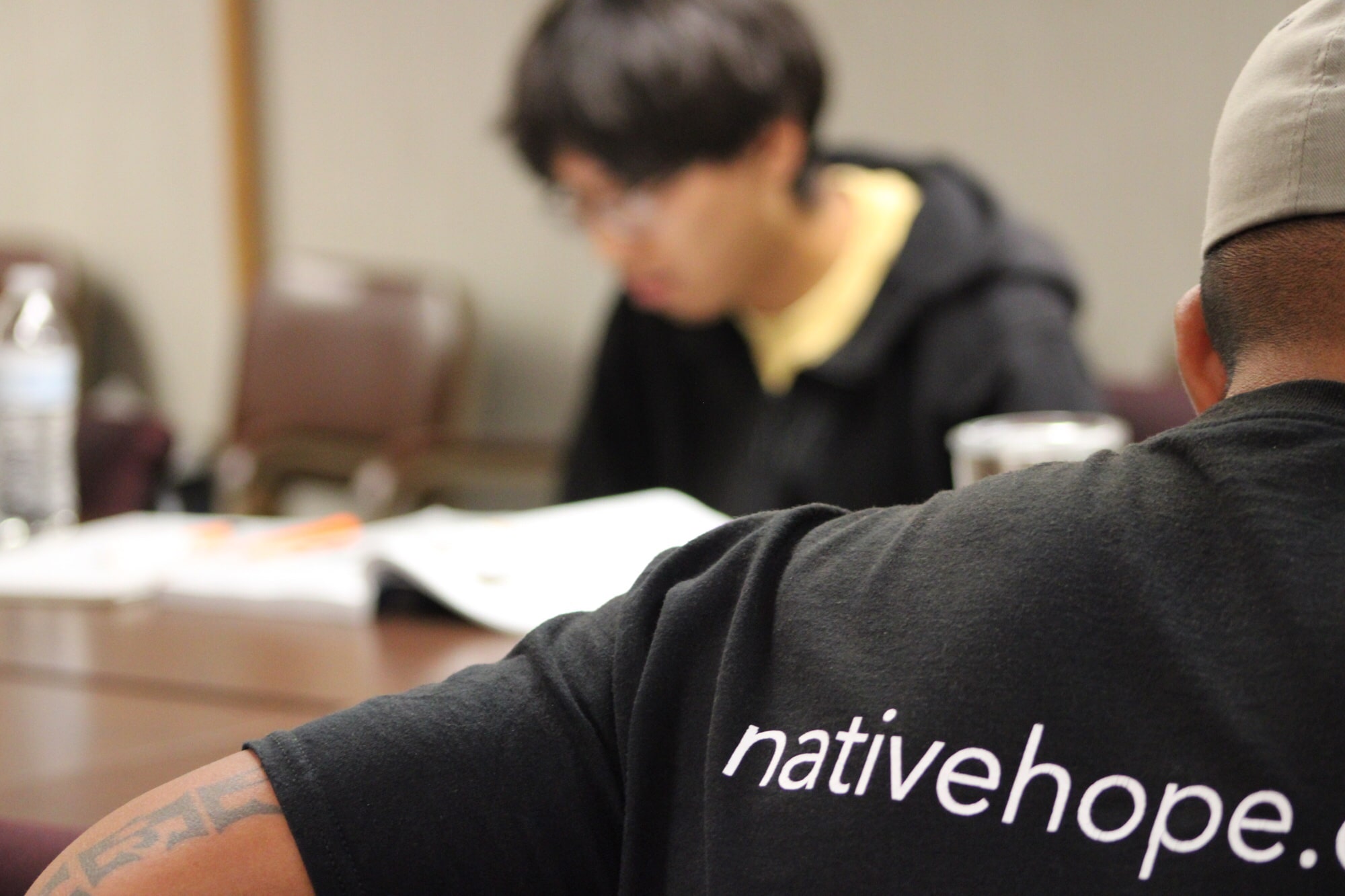 Studying in a classroom