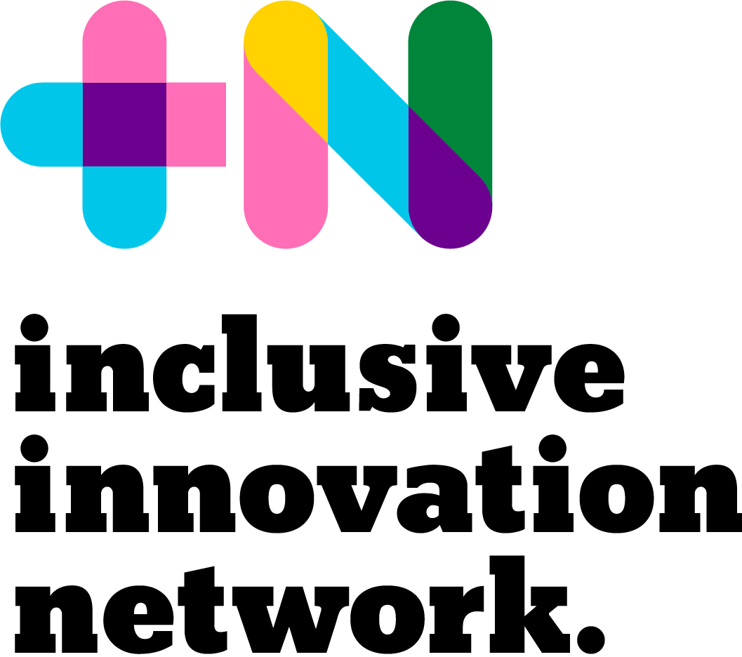 black text “inclusive innovation network.” with a multicolored “iiN” symbol to the left.