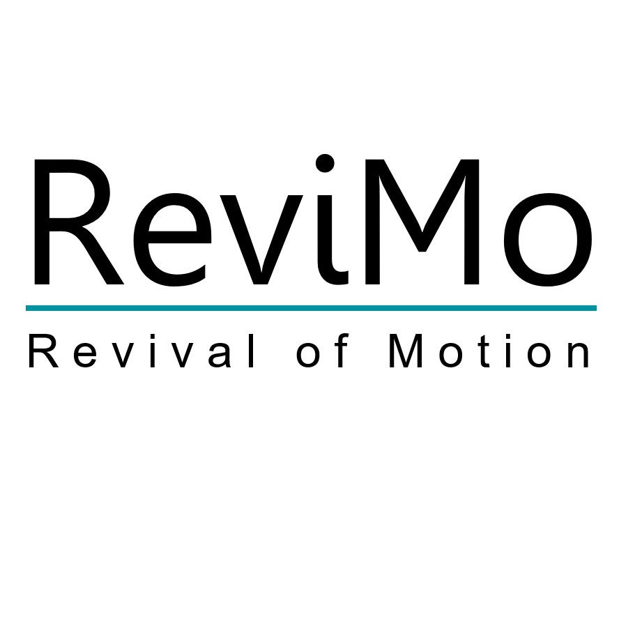 Logo of "ReviMo" with the tagline "Revival of Motion" underneath, featuring a modern, clean font.