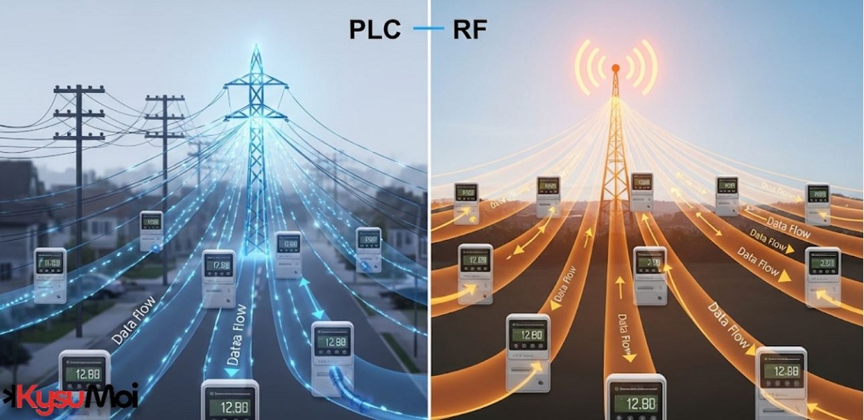 Sự khác biệt giữa PLC và RF trong truyền dẫn dữ liệu đồng hồ thông minh là gì?