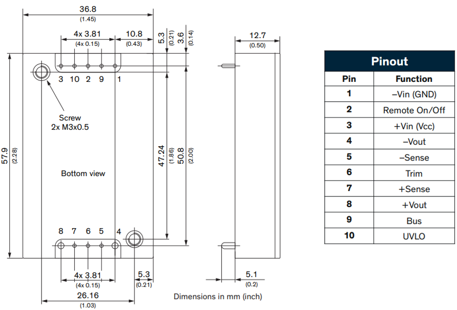 Under-voltage lockout quarter brick