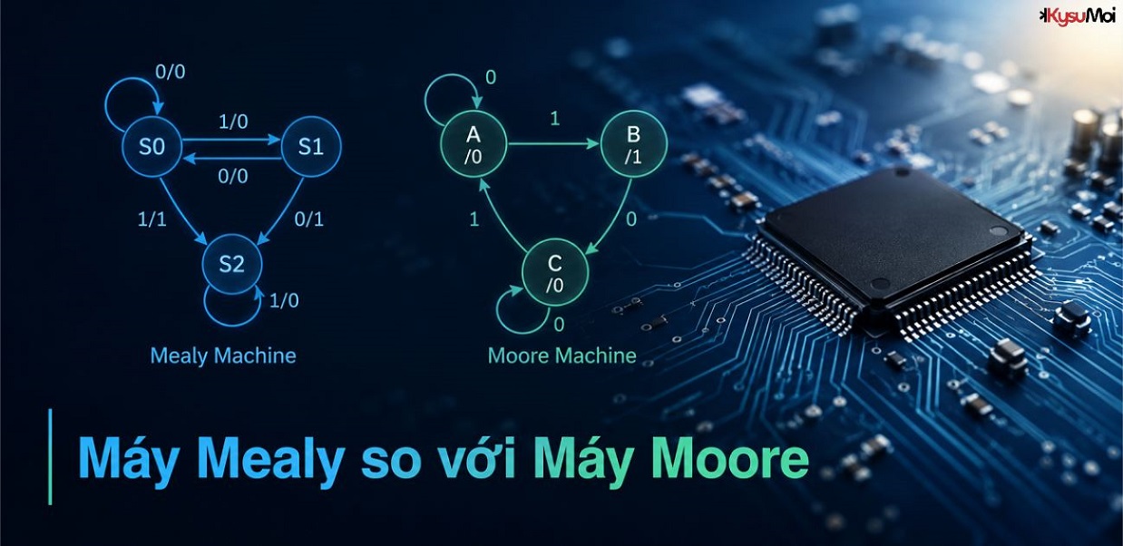  Máy Mealy so với Máy Moore