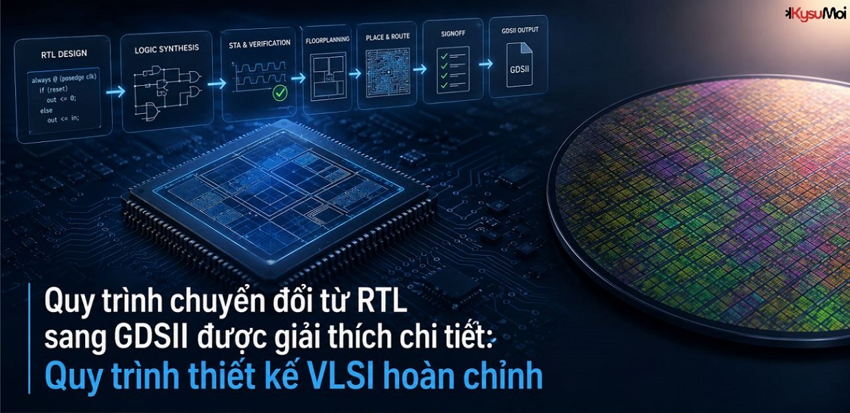 Quy trình chuyển đổi từ RTL sang GDSII được giải thích chi tiết: Quy trình thiết kế VLSI hoàn chỉnh