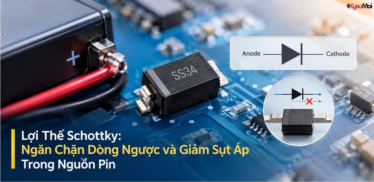 Lợi Thế Schottky: Ngăn Chặn Dòng Ngược và Giảm Sụt Áp Trong Nguồn Pin