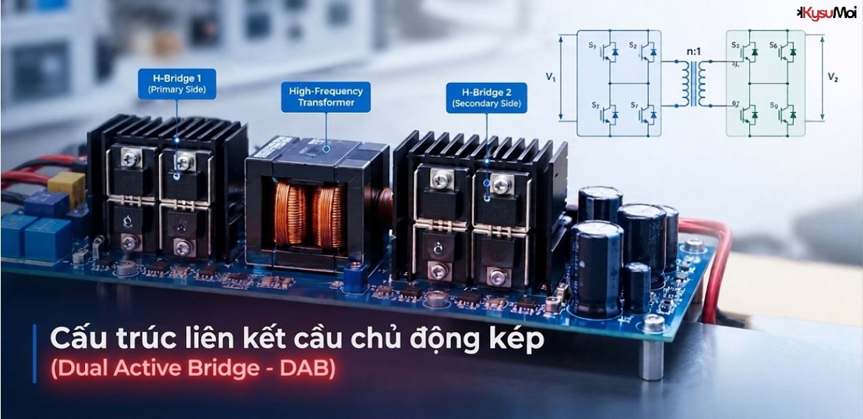 Cấu trúc liên kết cầu chủ động kép (Dual Active Bridge - DAB)
