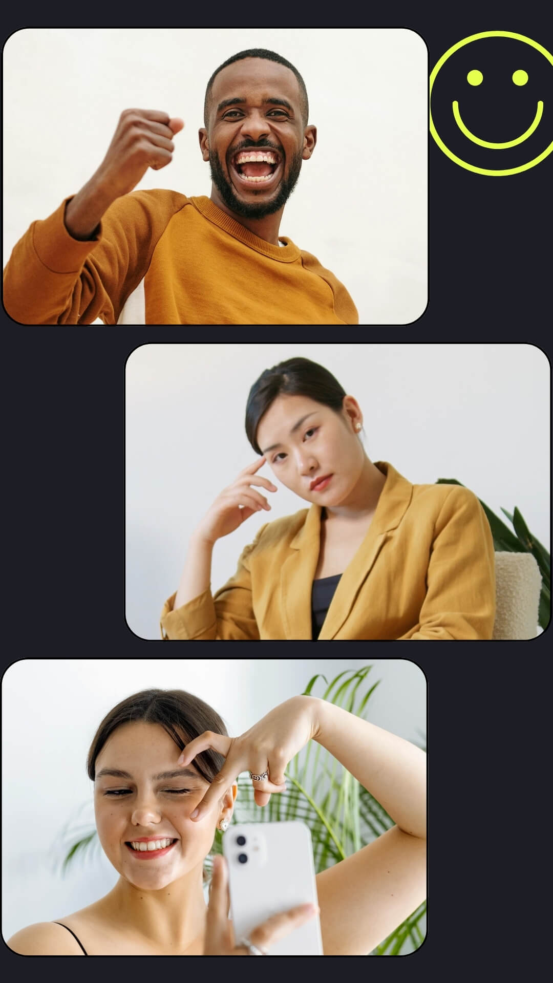 The Widget Kit template design "Frame 3Up 03" with 9x16 aspect ratio