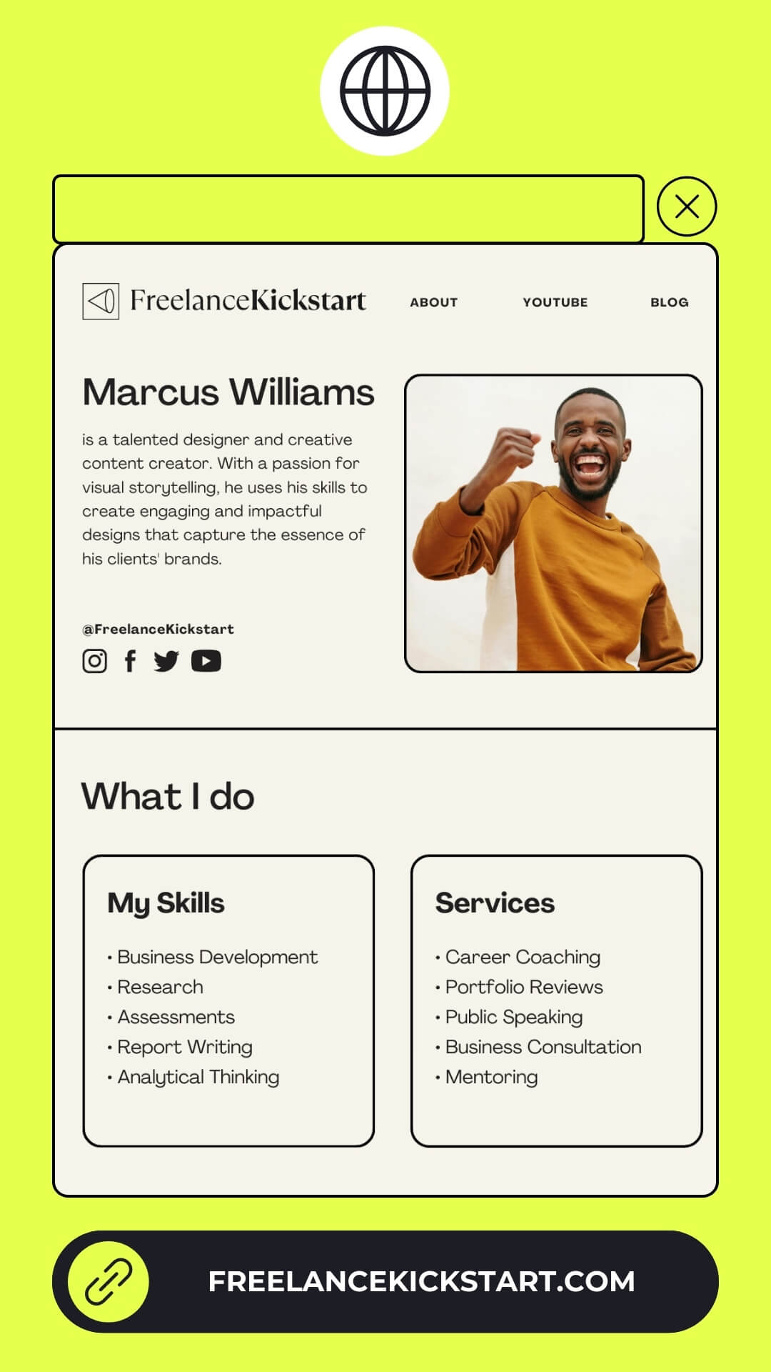 The Widget Kit template design "Website" with 9x16 aspect ratio