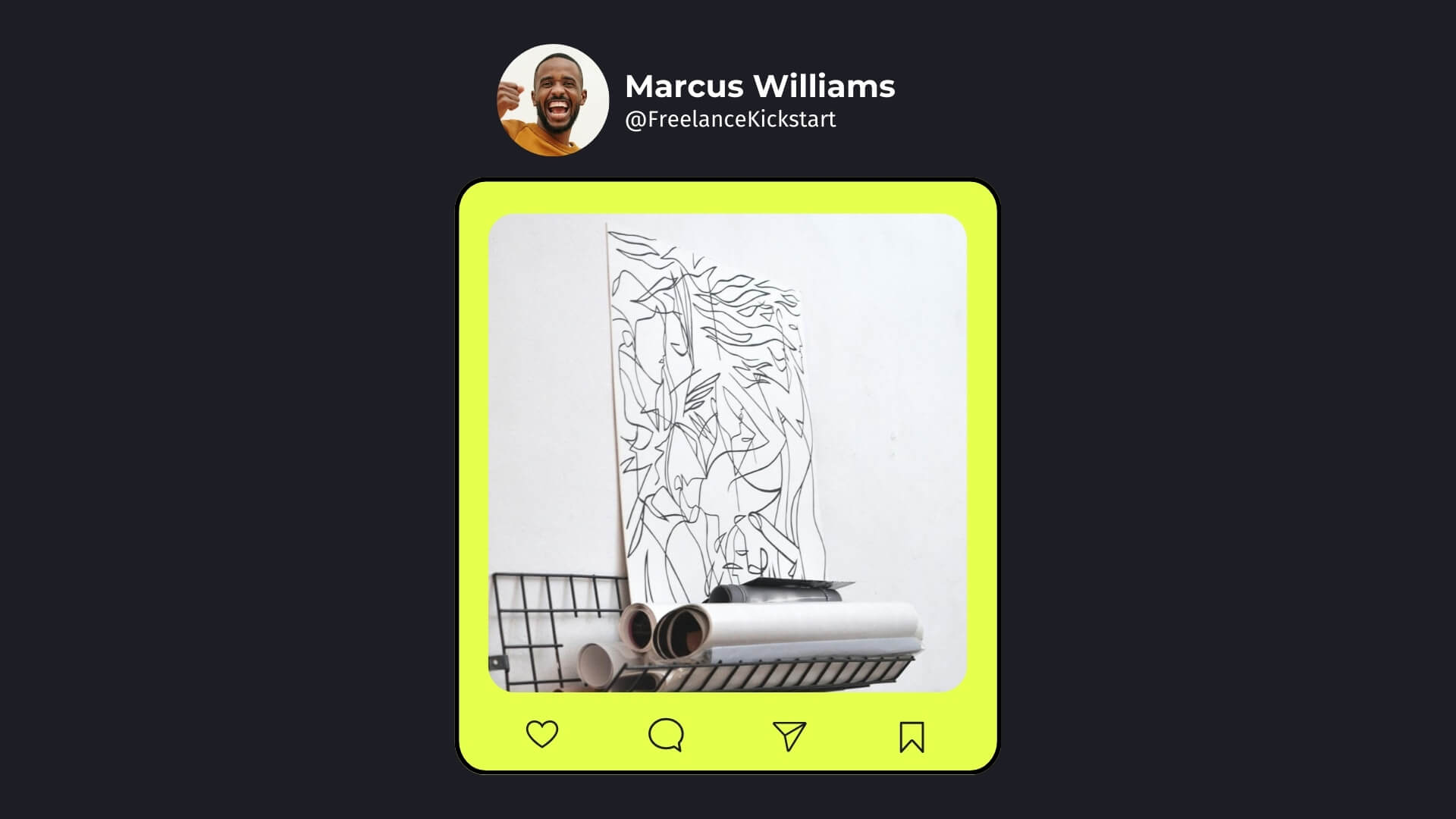 The Widget Kit template design "Social Instagram" with 16x9 aspect ratio