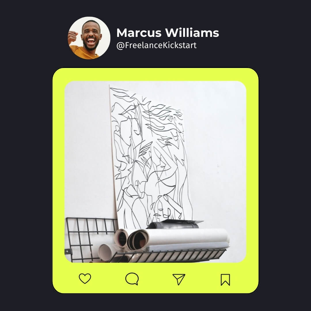 The Widget Kit template design "Social Instagram" with 1x1 aspect ratio