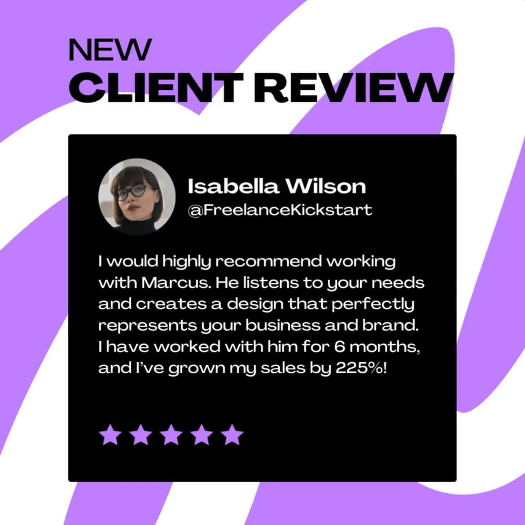 The LoopDeLoop Kit template design "Client Review" with 1x1 aspect ratio