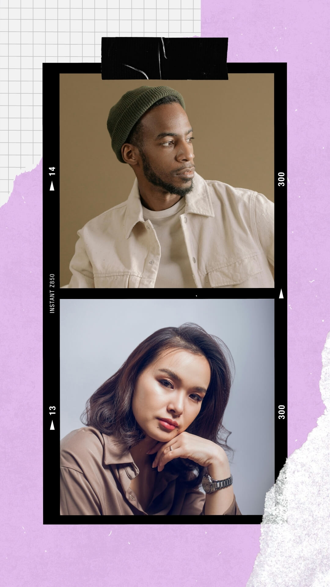 The Polaroid Kit template design "Frame 2Up 01" with 9x16 aspect ratio