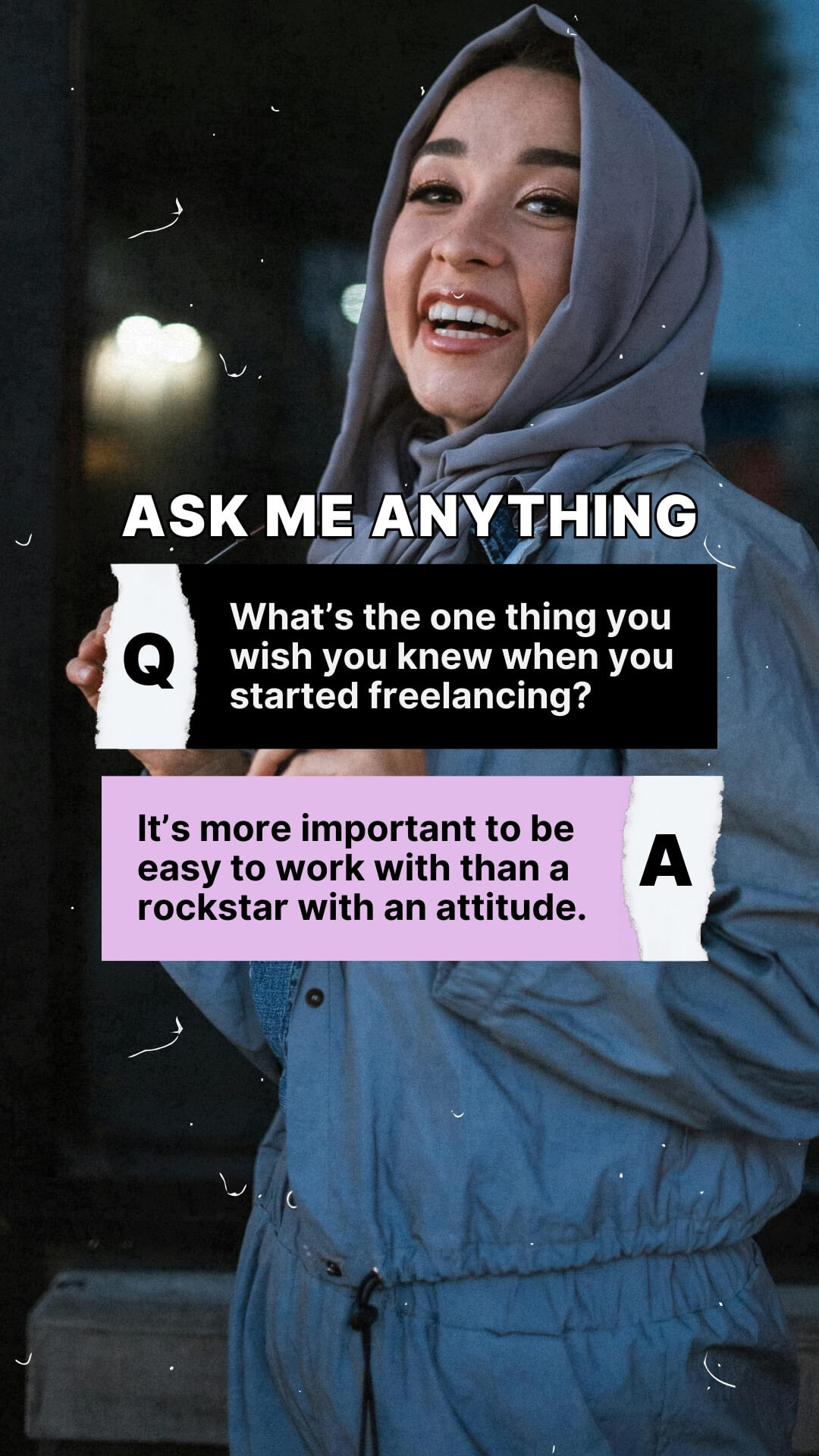 The Polaroid Kit template design "Q&A" with 9x16 aspect ratio