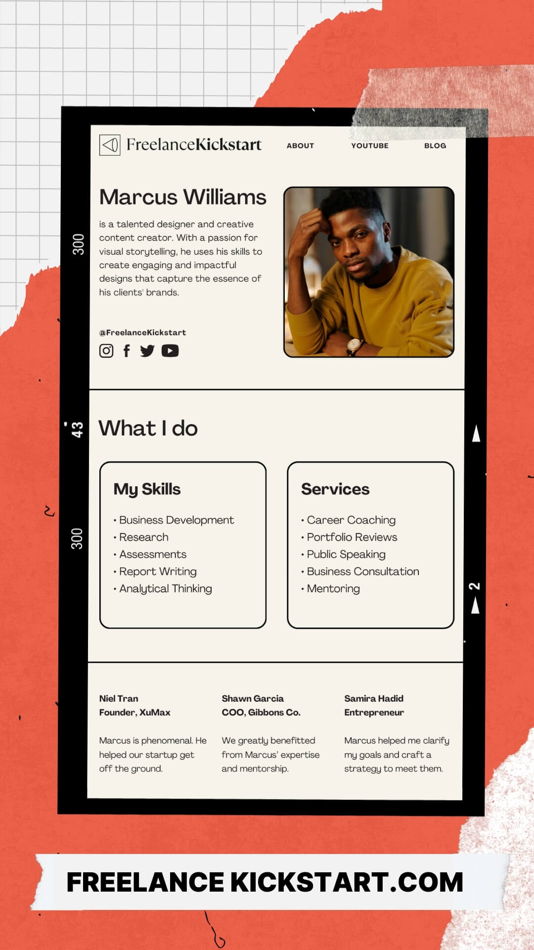 The Polaroid Kit template design "Website" with 9x16 aspect ratio