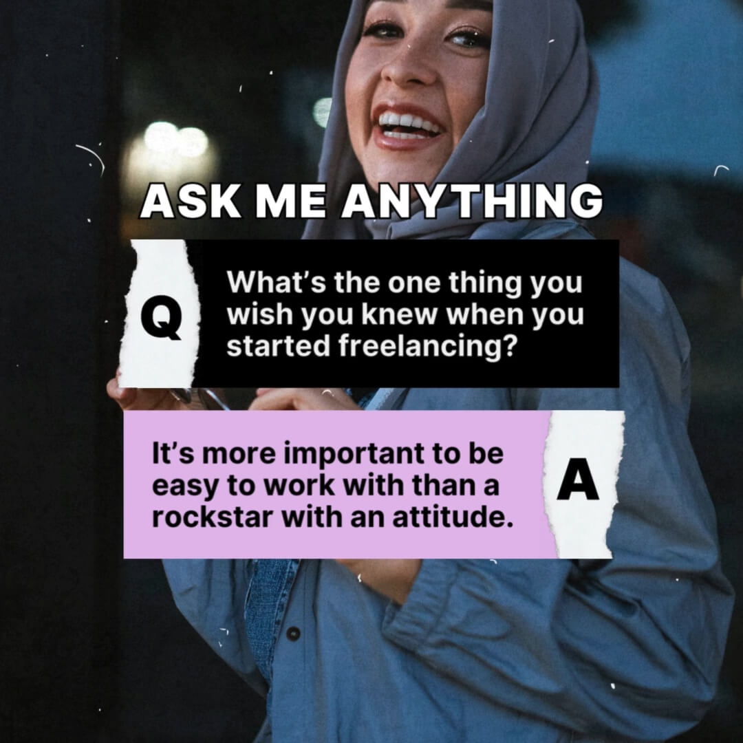 The Polaroid Kit template design "Q&A" with 1x1 aspect ratio