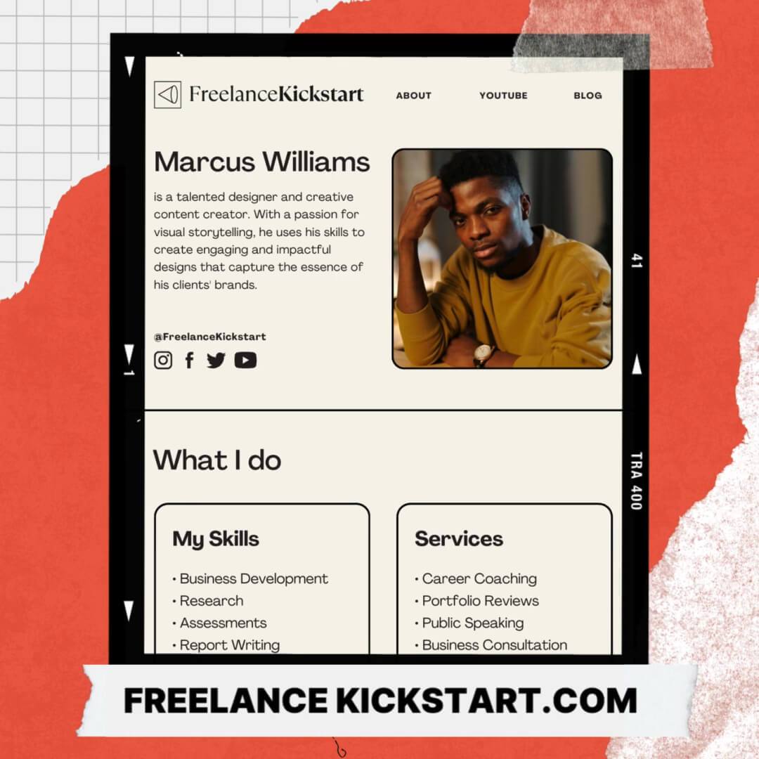The Polaroid Kit template design "Website" with 1x1 aspect ratio