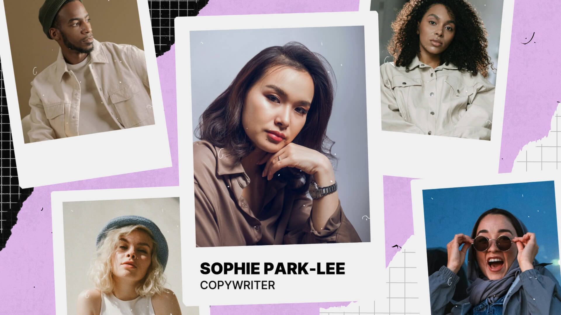 The Polaroid Kit template design "Frame 5Up" with 16x9 aspect ratio