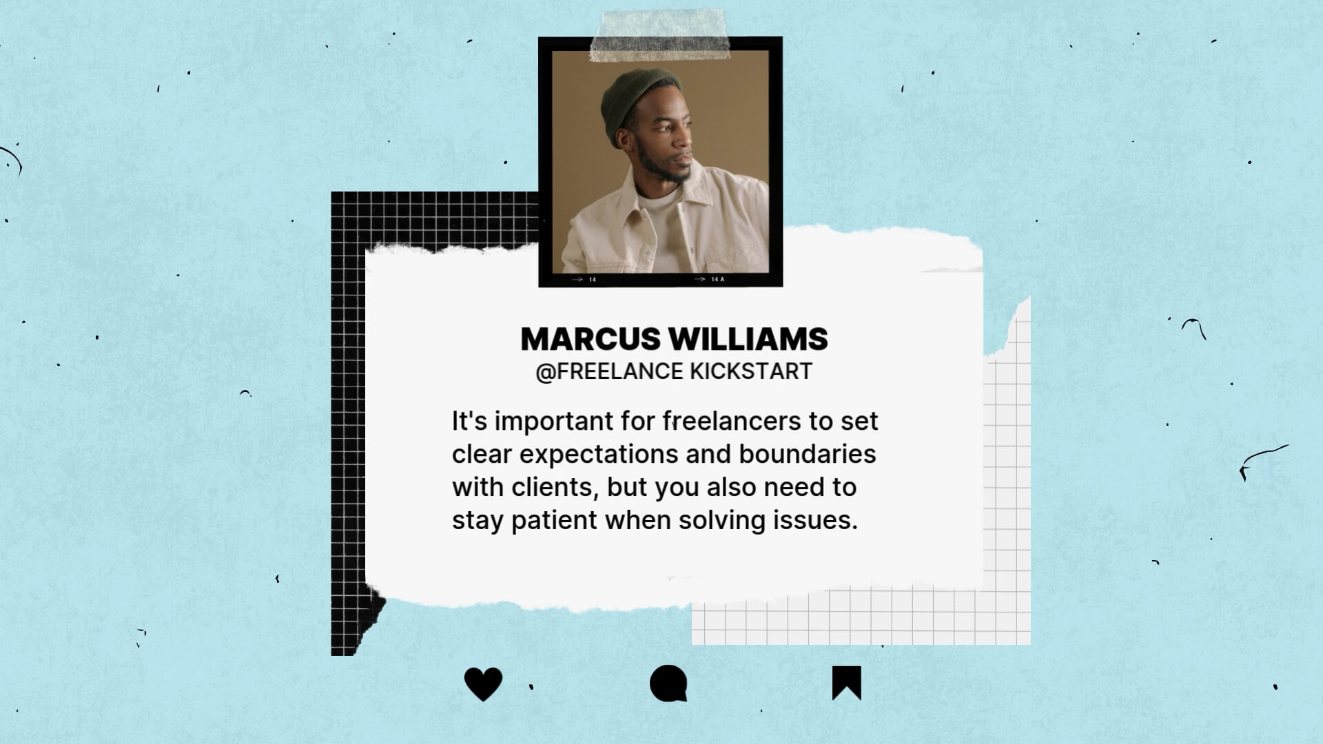 The Polaroid Kit template design "Social Tweet 02" with 16x9 aspect ratio