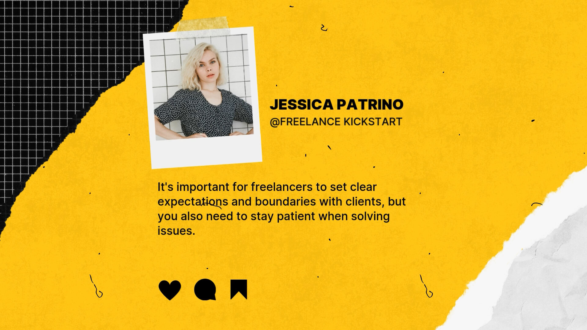 The Polaroid Kit template design "Social Tweet 03" with 16x9 aspect ratio