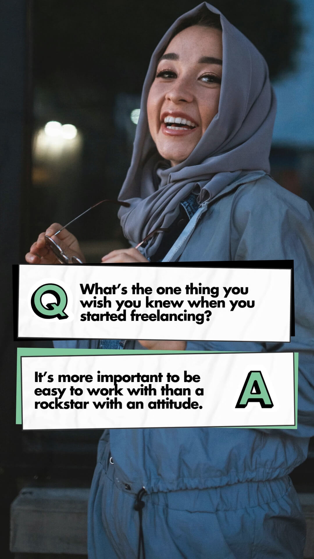 The Sticker Kit template design "Q&A" with 9x16 aspect ratio