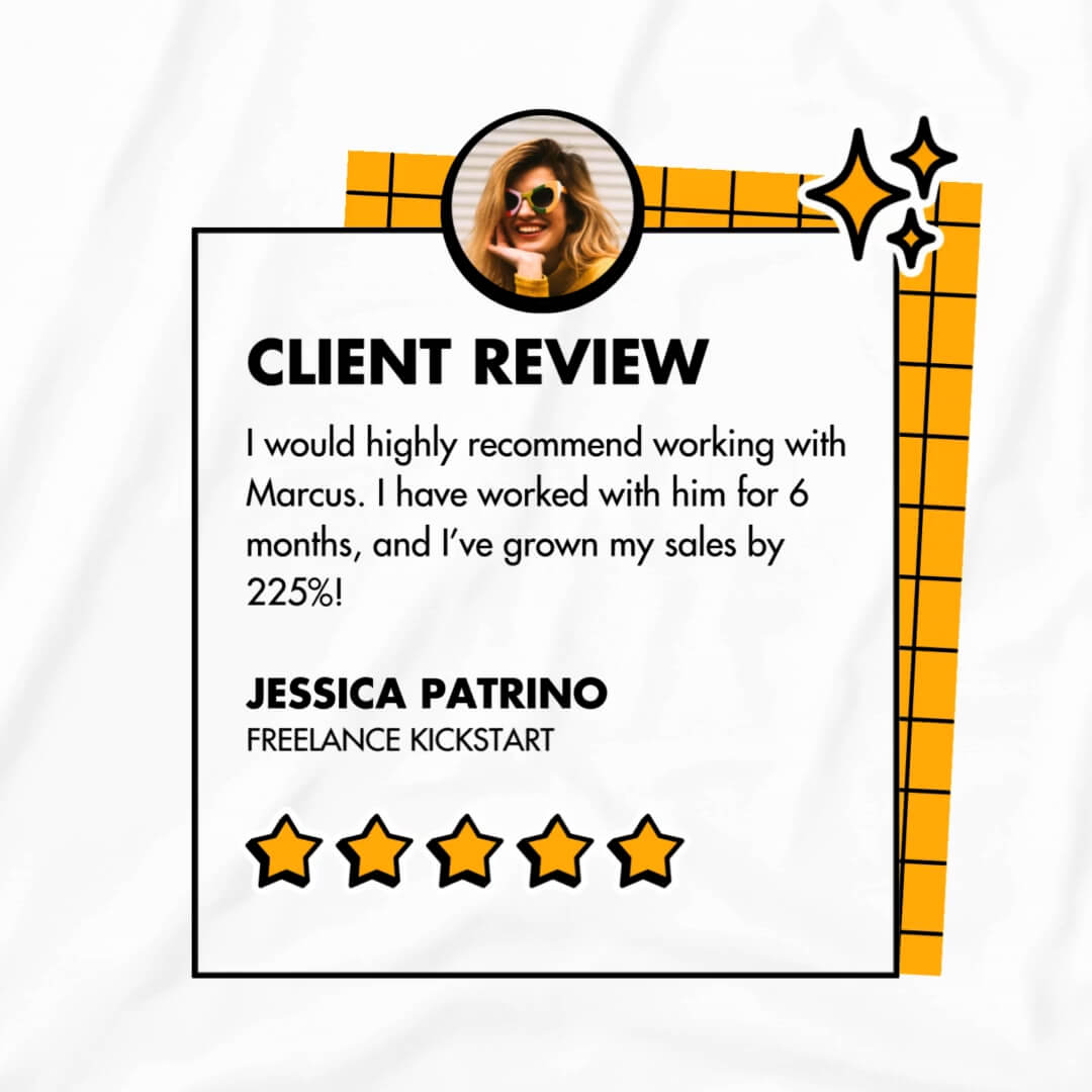 The Sticker Kit template design "Client Review" with 1x1 aspect ratio
