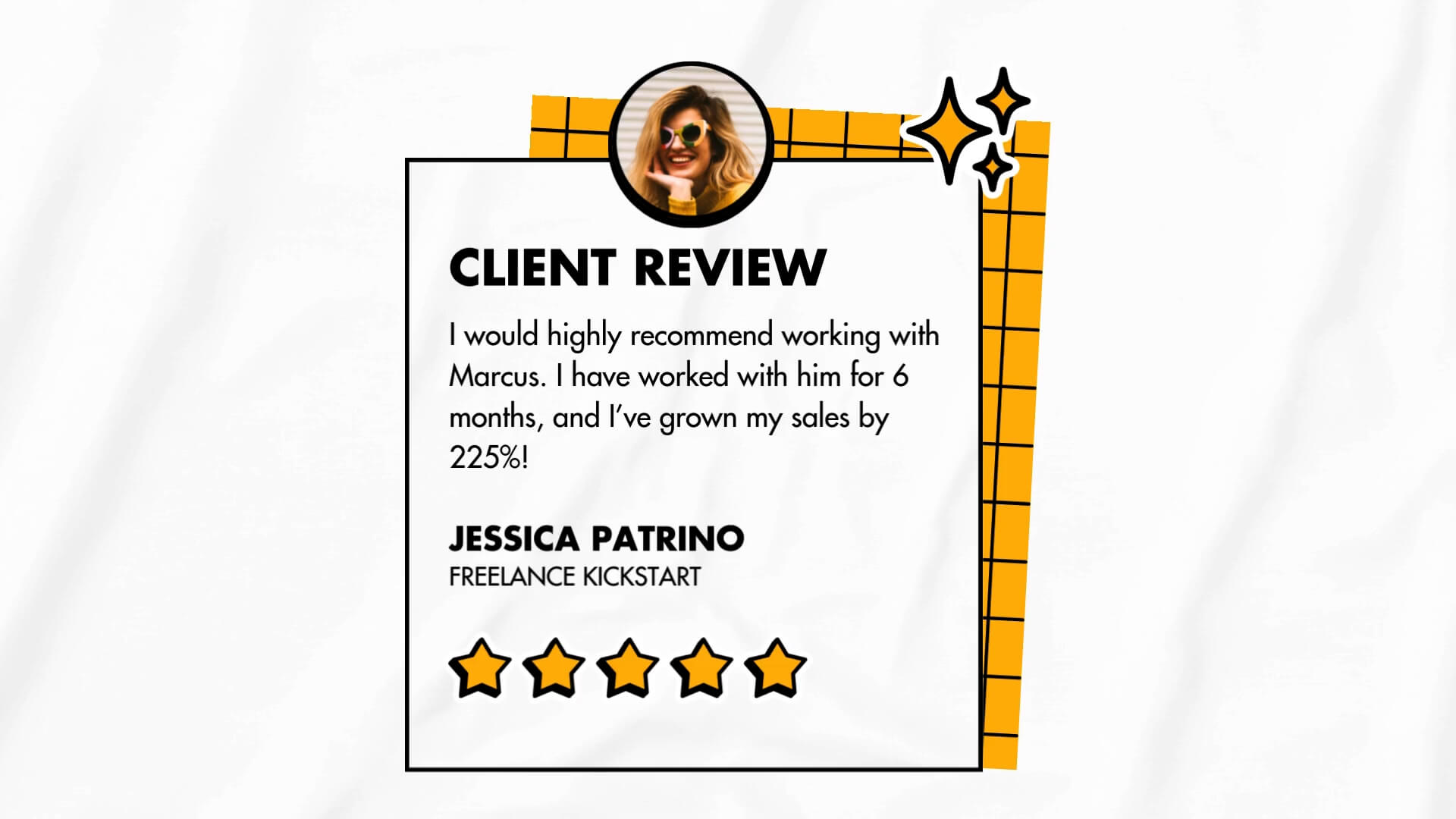 The Sticker Kit template design "Client Review" with 16x9 aspect ratio