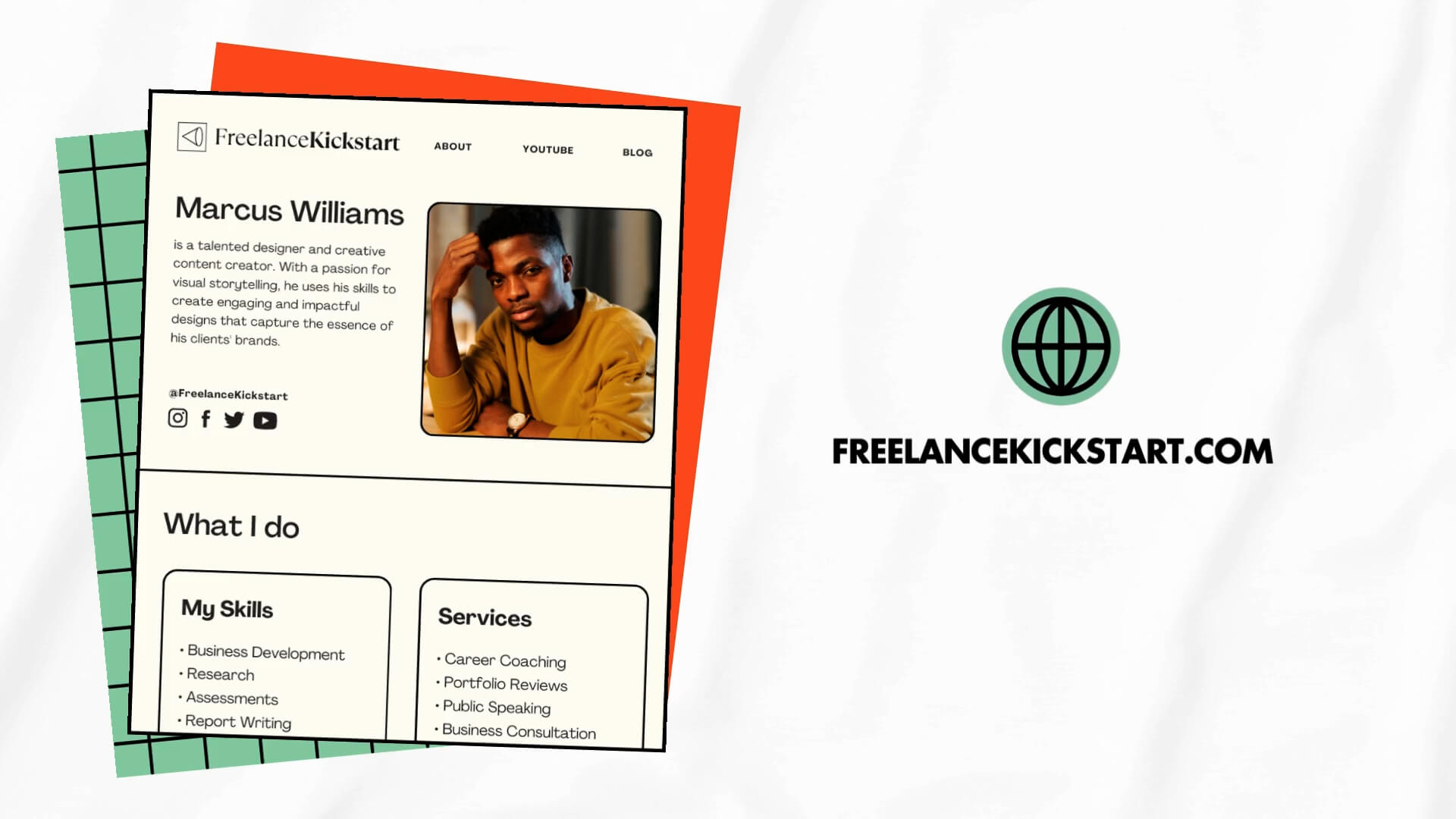 The Sticker Kit template design "Website" with 16x9 aspect ratio