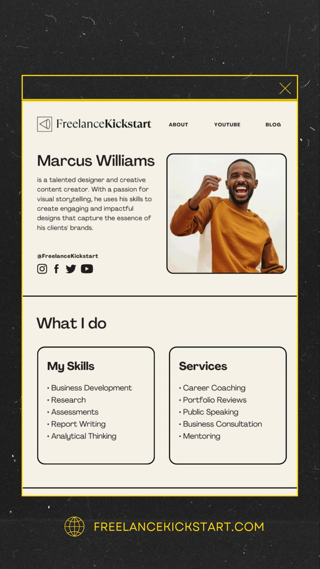 The Film Kit template design "Website" with 9x16 aspect ratio