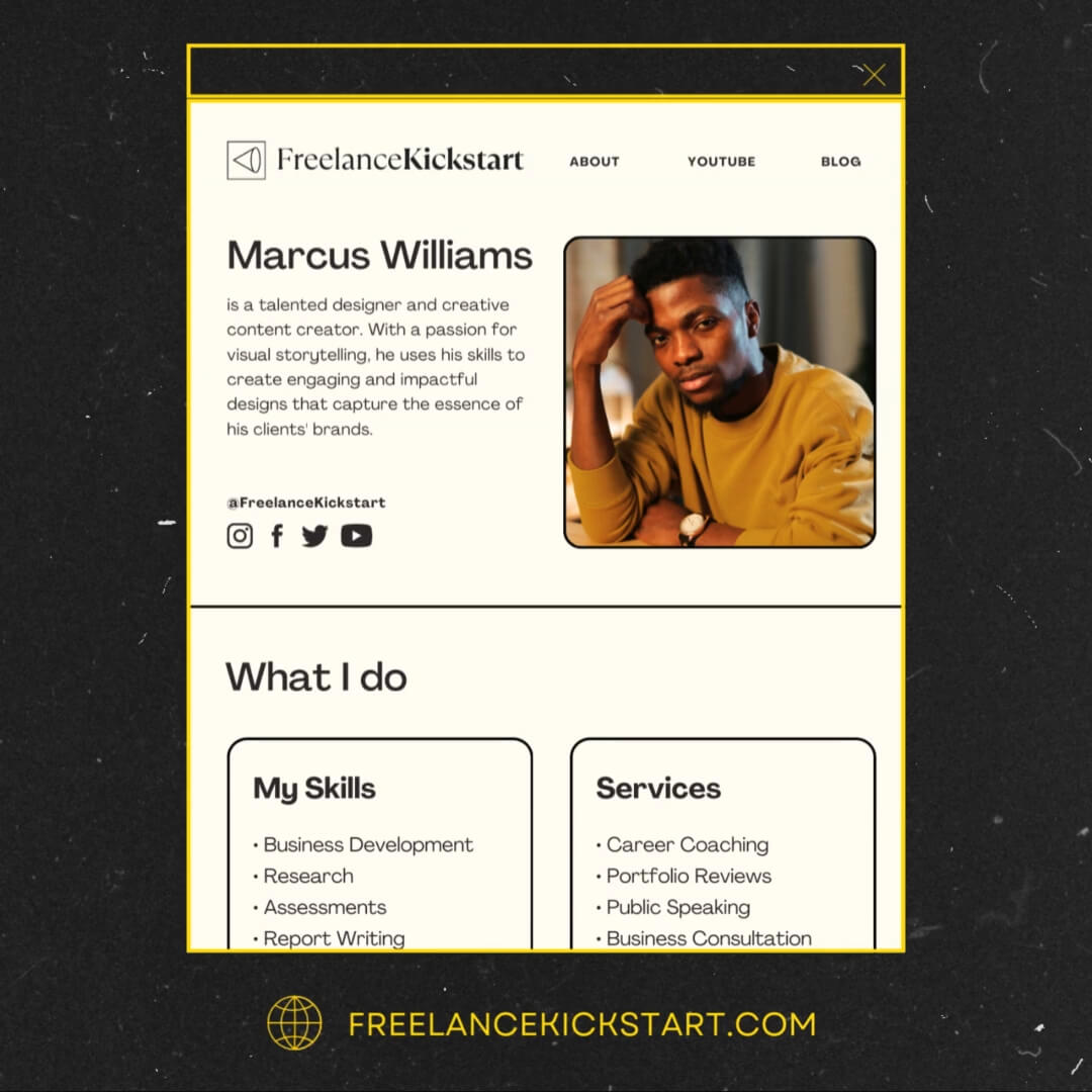 The Film Kit template design "Website" with 1x1 aspect ratio