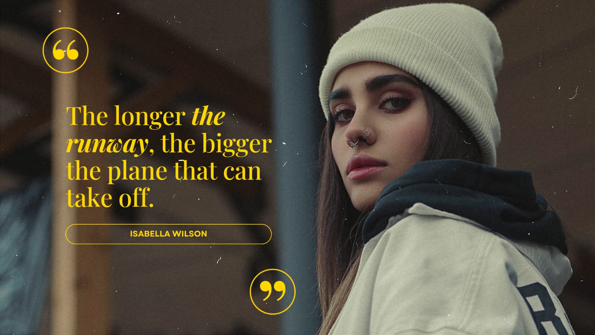 The Film Kit template design "Type Quote Alpha" with 16x9 aspect ratio