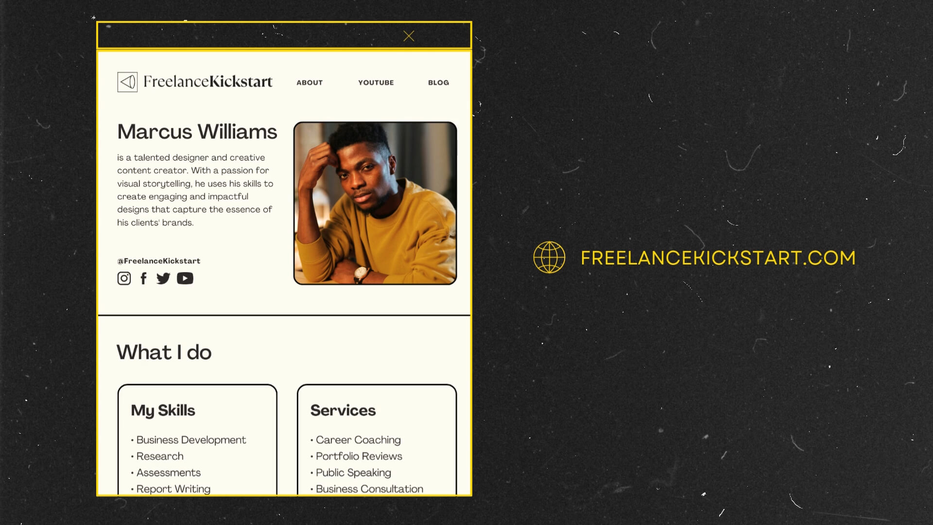The Film Kit template design "Website" with 16x9 aspect ratio