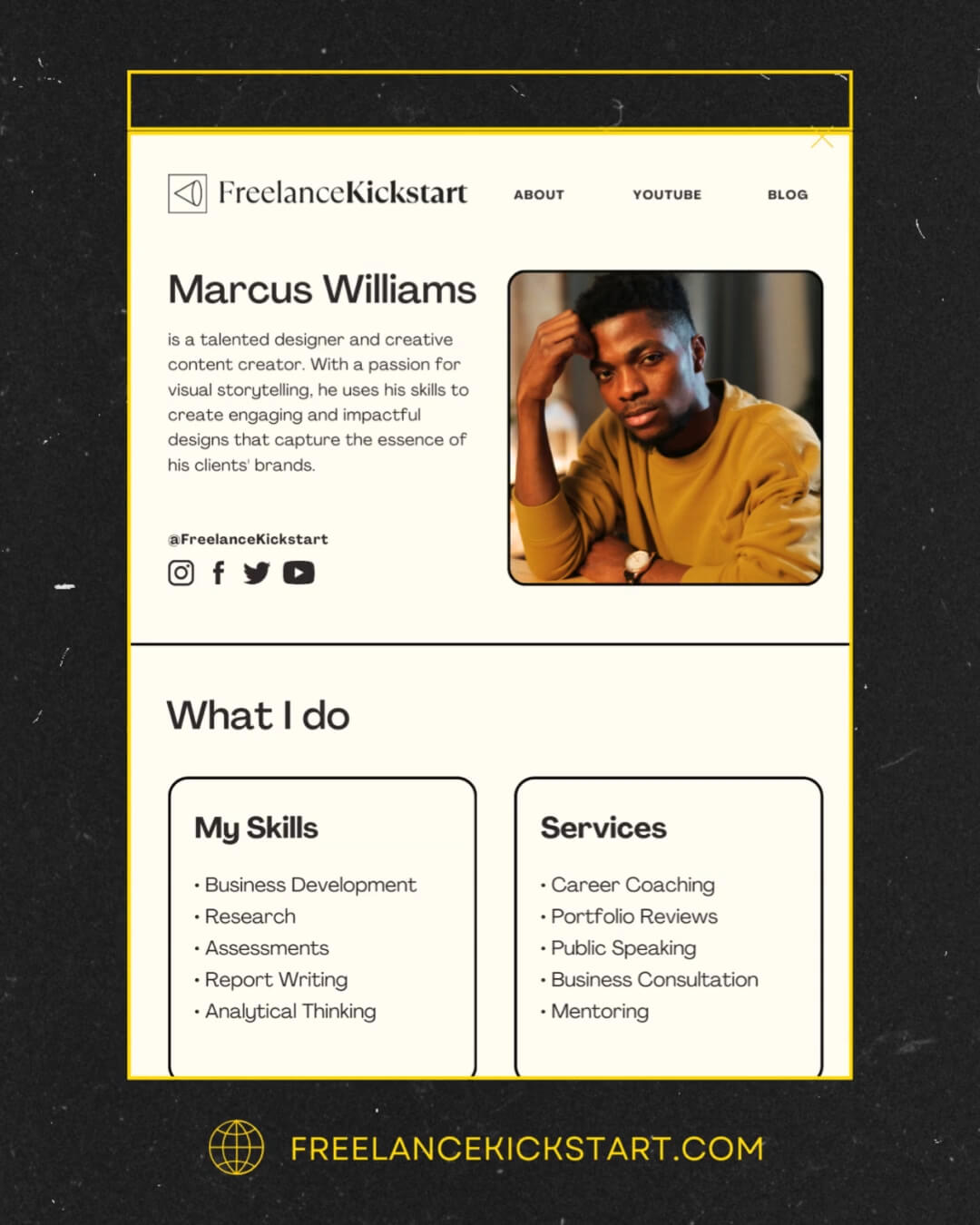 The Film Kit template design "Website" with 4x5 aspect ratio