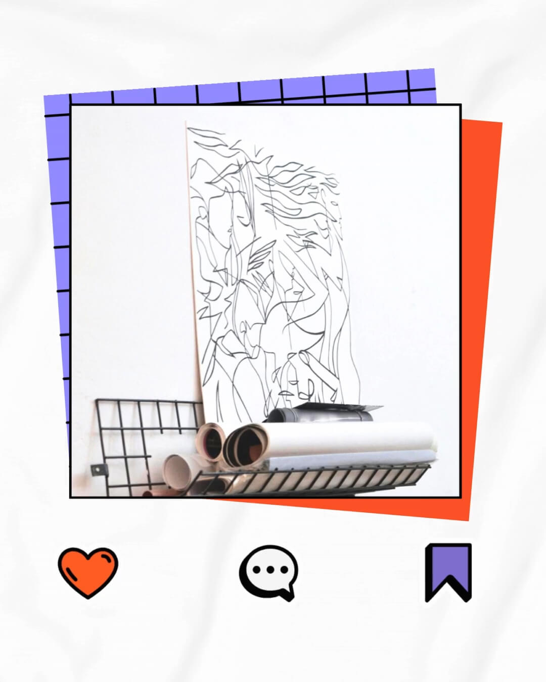 The Sticker Kit template design "Social Instagram" with 4x5 aspect ratio