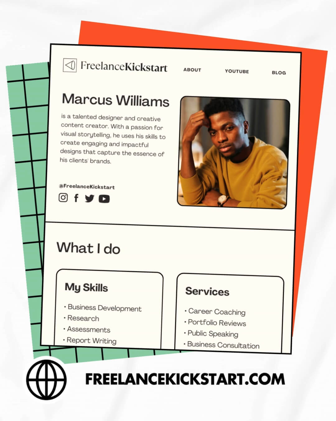 The Sticker Kit template design "Website" with 4x5 aspect ratio