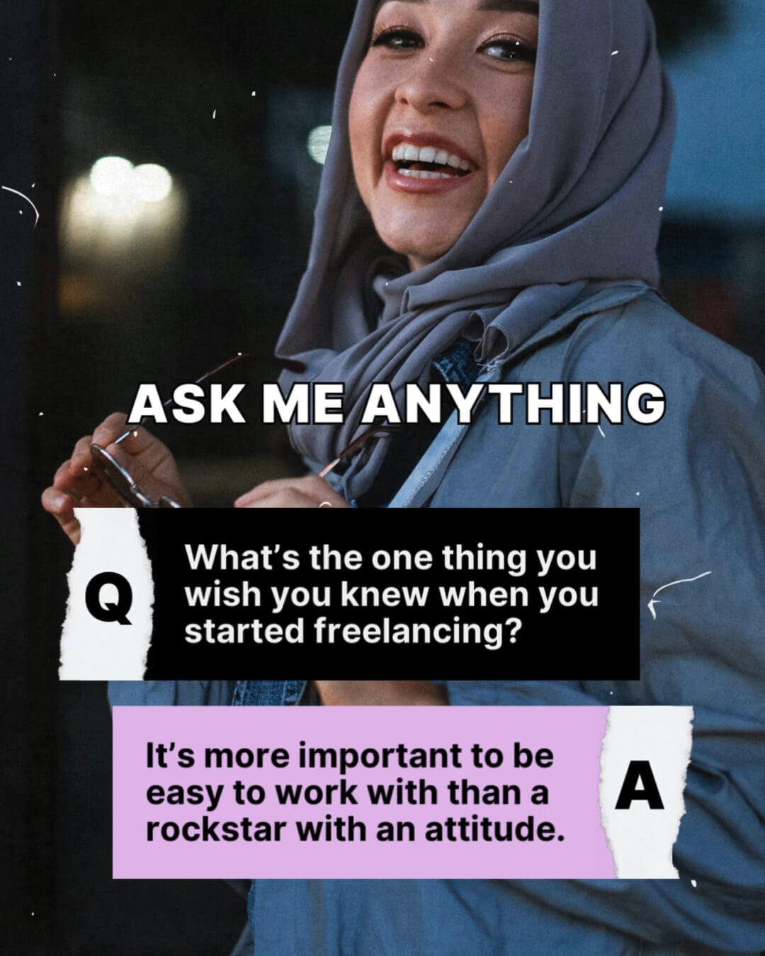The Polaroid Kit template design "Q&A" with 4x5 aspect ratio