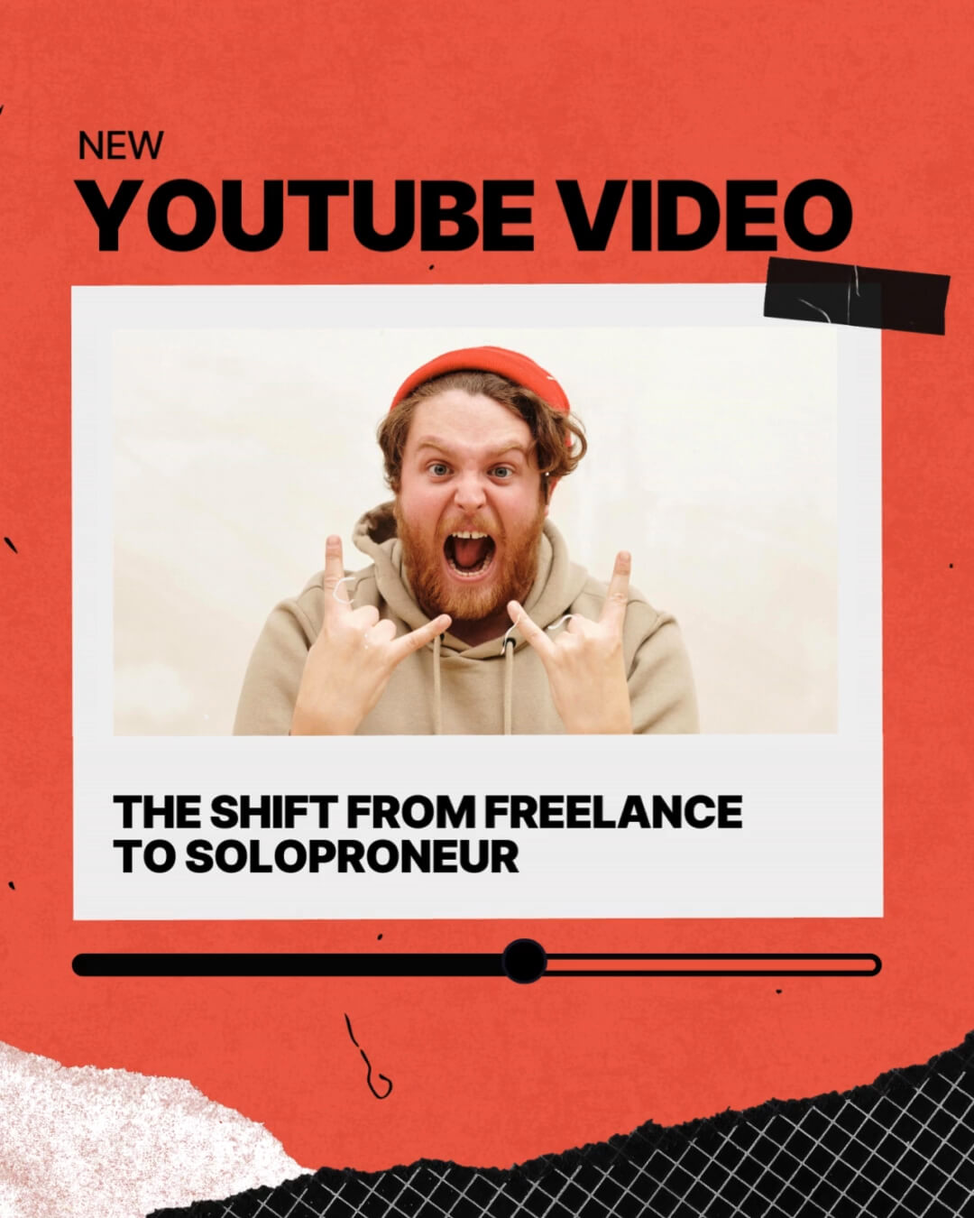 The Polaroid Kit template design "Social Youtube" with 4x5 aspect ratio