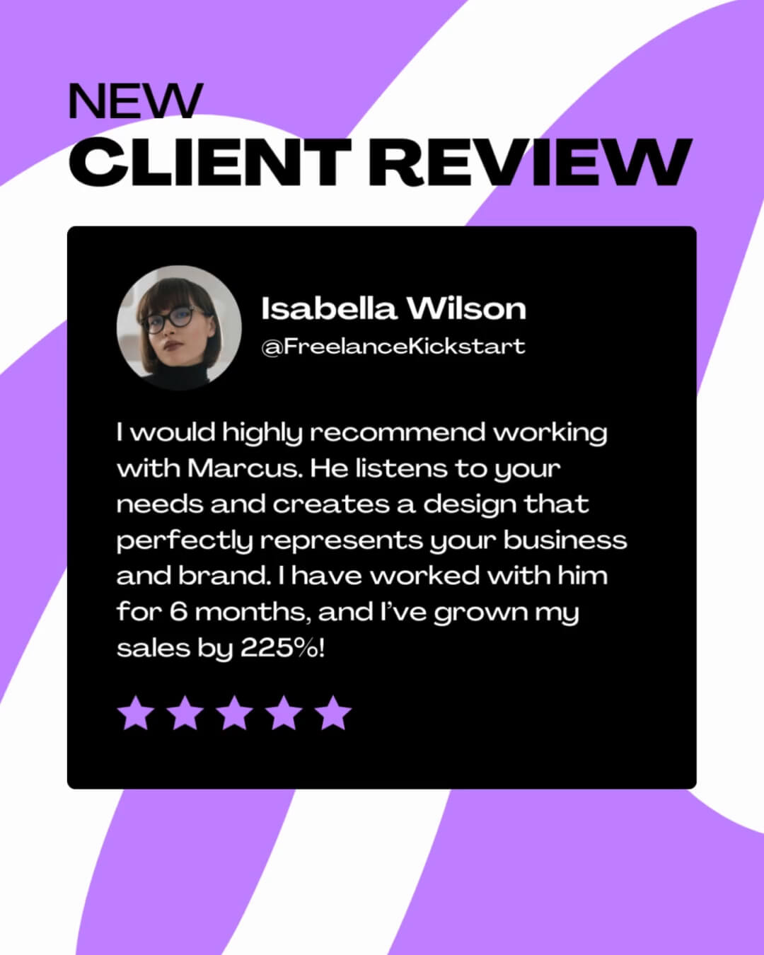 The LoopDeLoop Kit template design "Client Review" with 4x5 aspect ratio