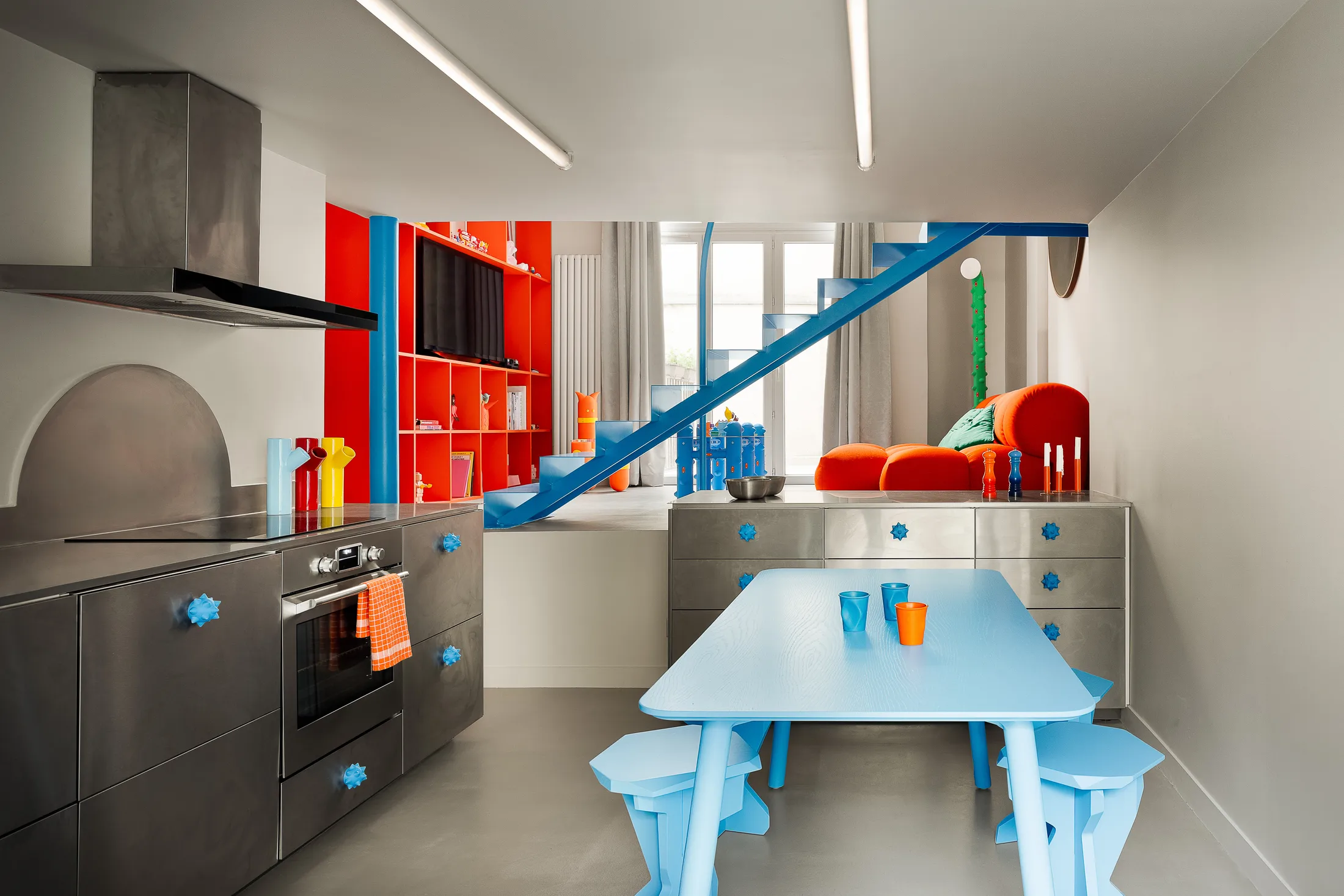 A Paris Home Balancing Brutalism and Cartooncore