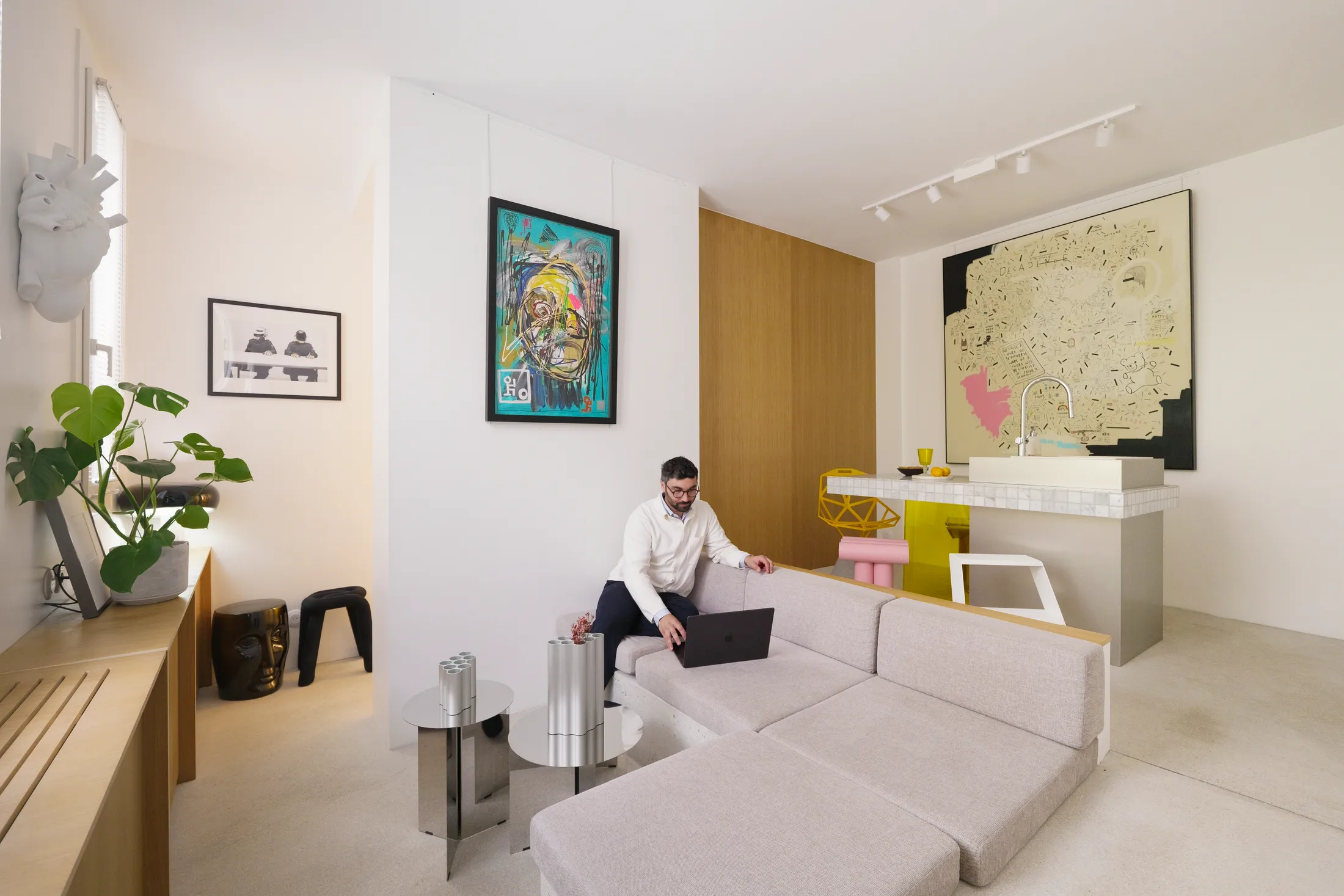 How Smart Design Turned This Small Paris Apartment into a Gallery-Like Home