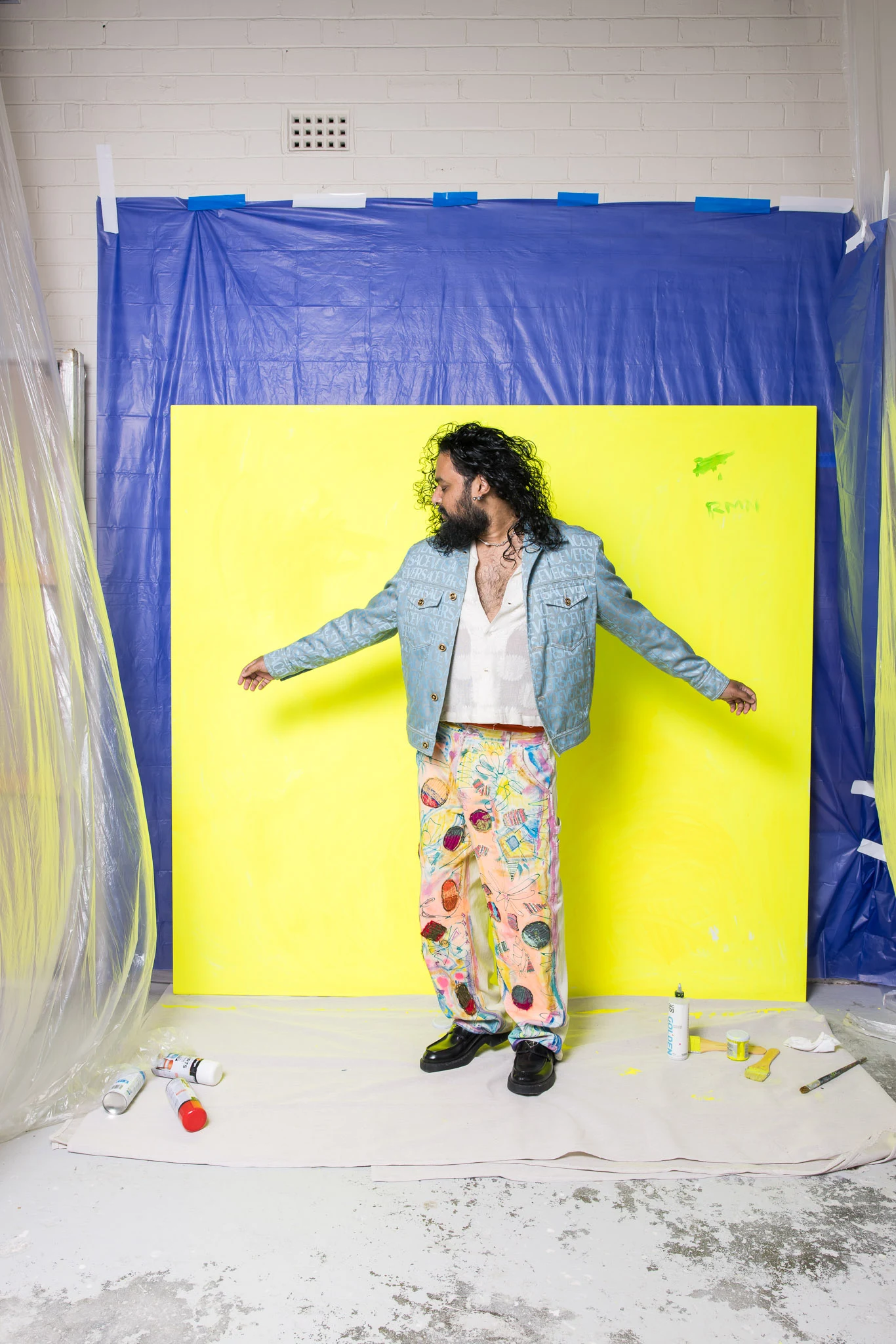 Ramesh in his studio but this time, not wearing all black as he was on the day he met Kirsten Drysdale.