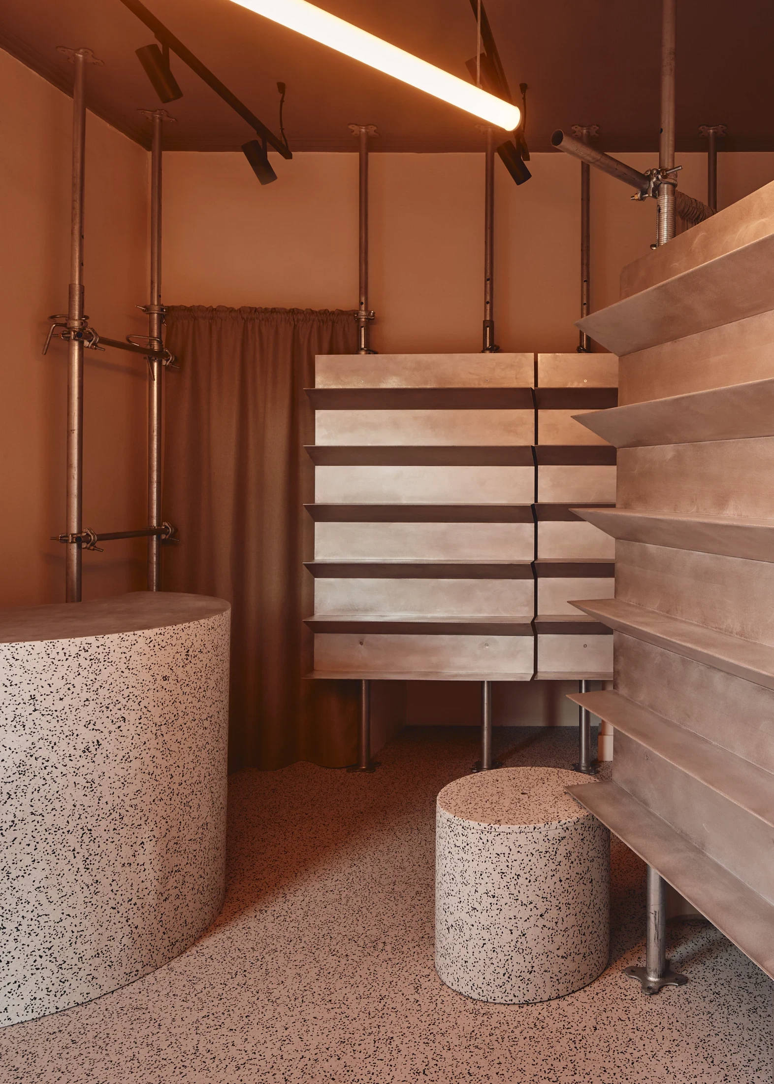 The reconfigurable and completely relocatable store space, Studio Edwards designed for Finesse took out the Retail Design Award at the Australian Interior Design Awards in 2022. Images: Peter Bennetts.